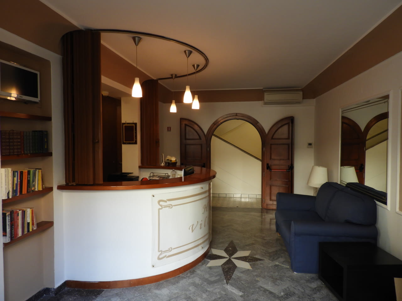 Counter and armchair in the residence hall